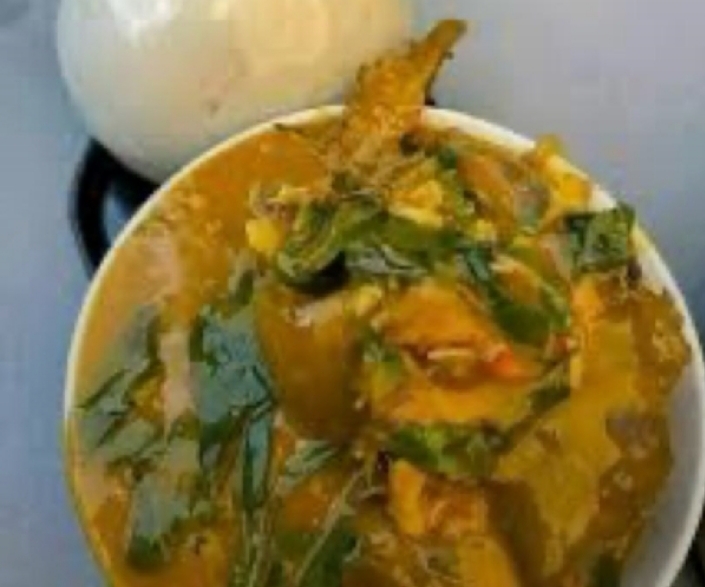 Pounded yam and Oha