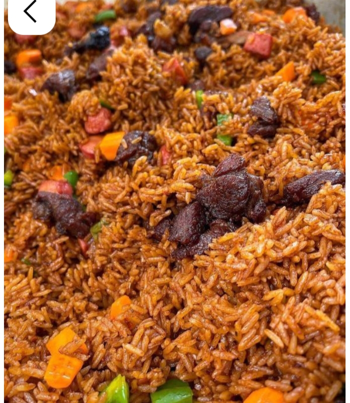 Jollof rice with one beef