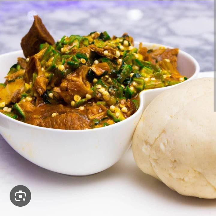 Semo and okro soup