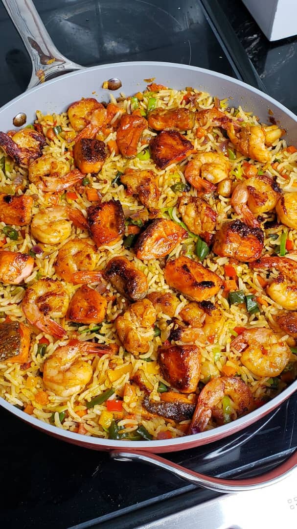 Vegetable Rice and Fried Chicken