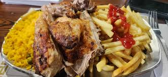 Half  BBQ chicken chips and rice