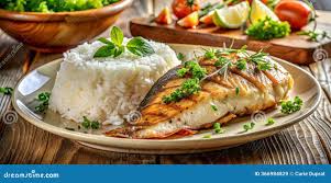 GRILLED FISH, SEAFOOD RICE