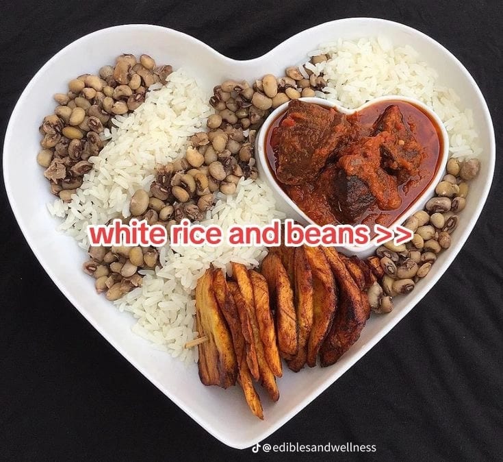 White Rice and Beans with only Beef