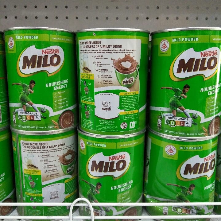 Nourishing Energy Milo. Calcium, Iron, Vitamin C, Vitamin B6, Vitamin B12, lower sugar with 4% sugar