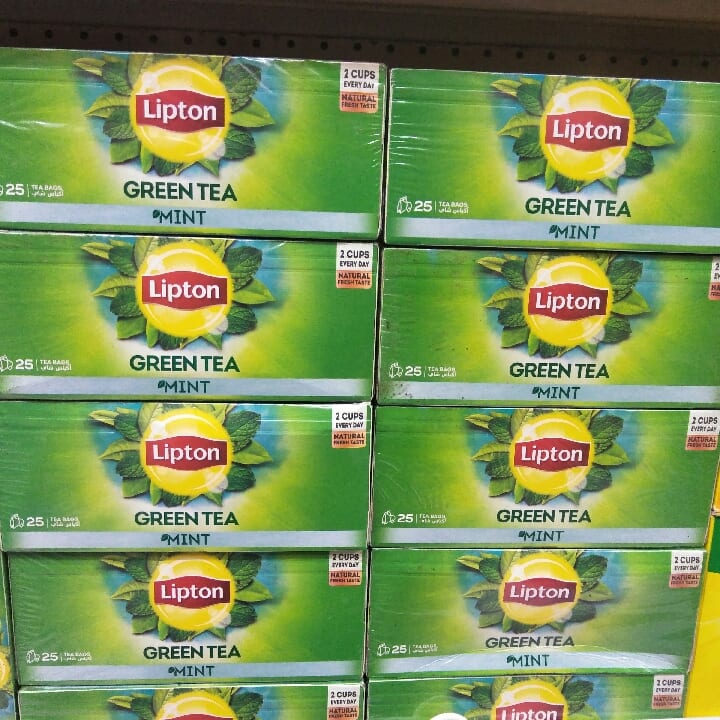 Lipton green tea. Mint flavor