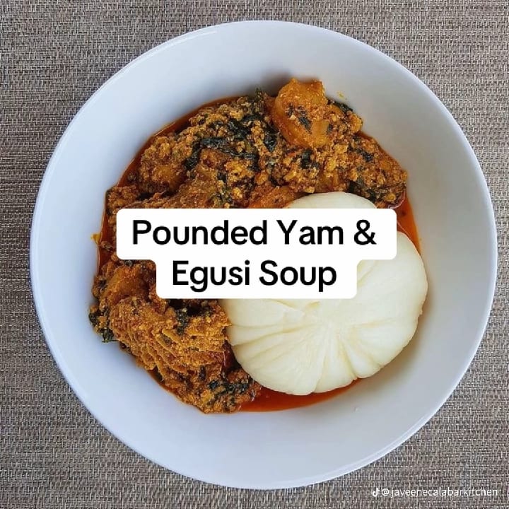 Pounded yam & Egusi Soup