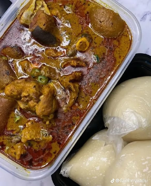 Pounded yam & Drow soup