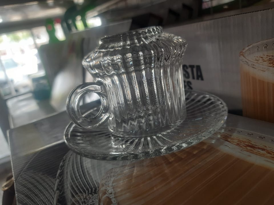 Glass Tea cup with saucer set